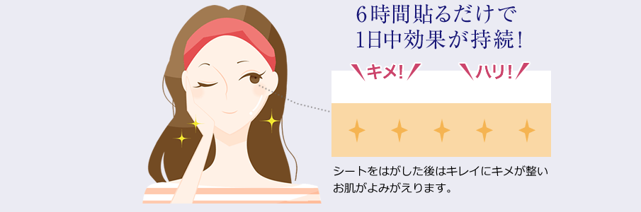 6時間貼るだけで1日中効果が持続!目元のカサつき・乾燥 目元のシミ・シワ・たるみ キメが荒く化粧ノリが悪い 使うほどに改善!